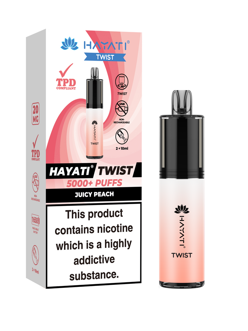 Juicy Peach Hayati Twist 5000 Disposable Pod Kit